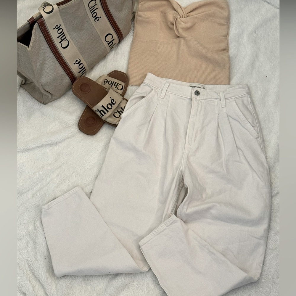 A&F Pleated Dad Jeans